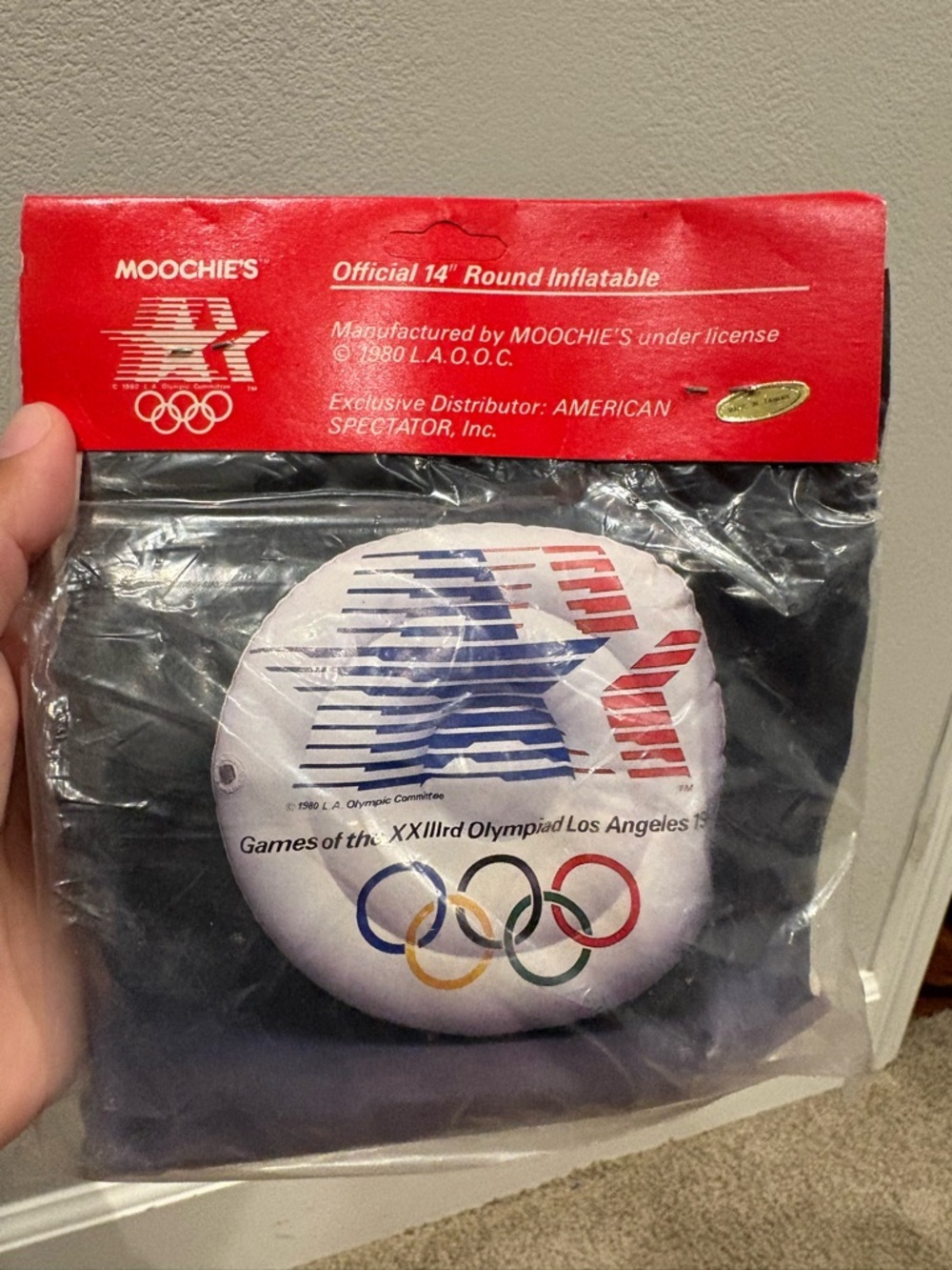 Vintage Los Angeles 1984 Olympics Stadium Cushion Inflatable USA Moochies NEW - Picture 2 of 5